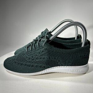 Cole Haan Grand Girls Womens Size 5.5 B Knit Shoes Casual Sneakers Green Fabric